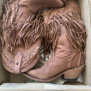 Liberty Fringe Leather Western Boots